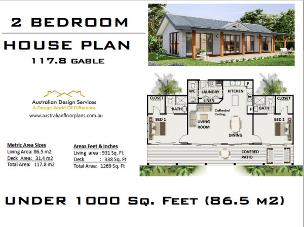 2 Bedroom Home Plan:117.8LH Beach Haven
